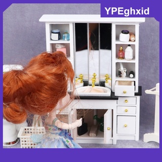 1:12 casa de muñecas miniatura muebles de baño cocina fregadero gabinete lavabo unidad de muñecas casa miniatura muebles de madera