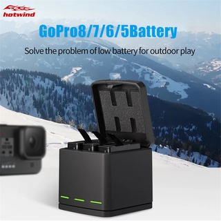 HW TELESIN 3 ranuras cargador de batería LED caja de almacenamiento para GoPro Hero 8 7 6 5 accesorios de cámara