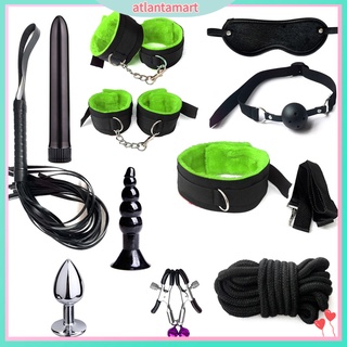 11Pcs/Set Sexy Bondage Whip Handcuffs Anal Plug Sex Toys Kit Adult Game Tools