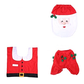 [es] juego de 3 piezas de decoración navideña para asiento de inodoro festivo (3)