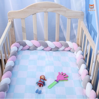 cama de bebé parachoques puro tejido de felpa nudo cuna parachoques cama de los niños cuna protección decoración (7)