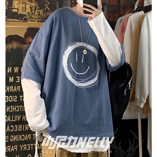 Camiseta de manga larga estampada única de moda para hombre con talla M-3XL Puro algodón Playeras