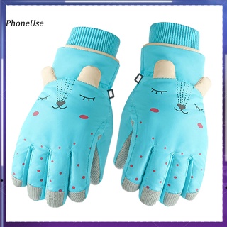 guantes de nieve para niños resistentes al desgaste de la pu guantes térmicos a prueba de viento cómodos de usar para invierno