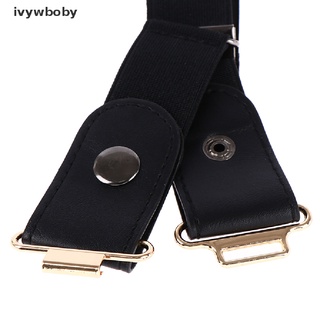 [ybw] mujeres hebilla estiramiento cinturón cinturón invisible elástico cinturón unisex jeans pantalones dfg (7)