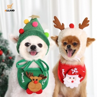 Divertido Santa Bandana mascota bufanda triángulo baberos/navidad lindo cachorro perro gato Furball Antlers sombrero/navidad año nuevo decoración (1)
