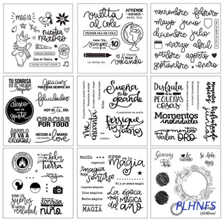 plhnfs spanish series sellos 9 patrones avaliable para vacaciones niños y estudiantes sellos transparentes de silicona para coleccionista de sellos
