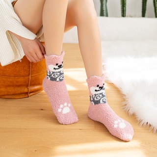 Pantuflas de color Rosa/calcetines lindos con orejas Para invierno/perros (3)