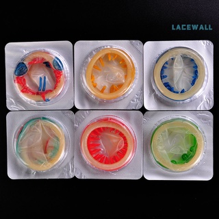 Lacewall 1Pc adulto juguete sexual látex punteado masajeador punto G estimulación lubricado condón (4)