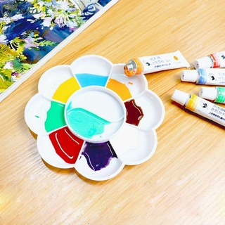 lolita pequeña paleta de colores blanco herramienta de pintura bandeja artista mini arte alternativas plástico acuarela suministros de pintura/multicolor