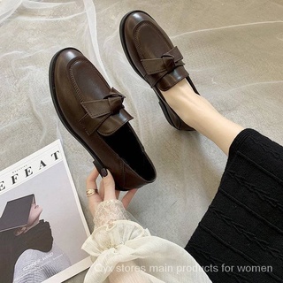 Retro estilo británico cabeza cuadrada tacón grueso plano pequeño zapatos de cuero de las mujeres -estilo de tacón bajo amor zapatos de estudiantes