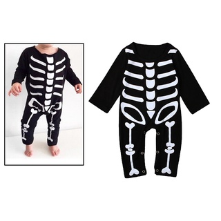 [laco] una pieza esqueleto disfraz de halloween mono bebé niños niñas juegan mameluco 70 (1)