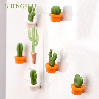shengshui novedad mensaje pegatina lindo decoración del hogar imanes mini suculenta refrigerador imán botón cactus/multicolor