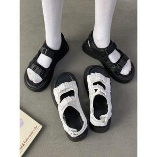 2021 nuevas sandalias de verano mujer fondo grueso aumento ulzzang romano zapatos japoneses salvaje Harajuku retro ins marea