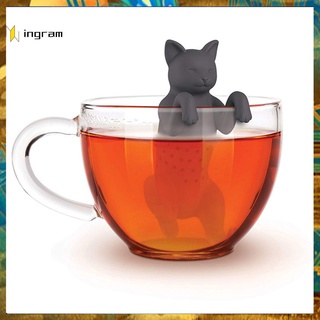 [in] stock 2 colores infusor de té en forma de gatos práctico filtro de té lindo para el hogar
