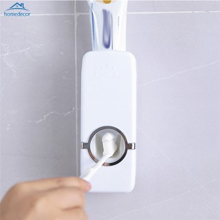 HD dispensador automático de pasta de dientes con 5 soporte para cepillo de dientes para baño, soporte de pared (7)