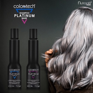 Nutrapel Shampoo Matizador + Emulsion Platinum Para Cabello Rubio, Canoso 300ml C/u