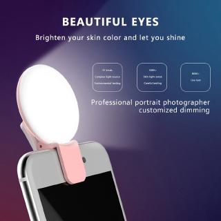 Anillo de luz de relleno de selfie recargable para selfie flash LED t para cámara de teléfono