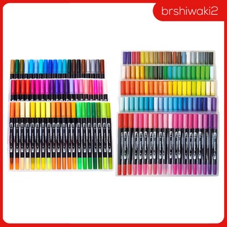 [brshiwaki2] 60/100 colores doble punta pincel pluma dibujo marcadores para pintar