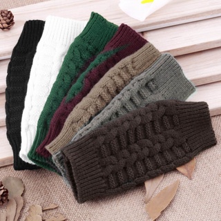 Unisex Mitten Knitted Fingerless Autumn Winter Gloves Long Stretchy Gloves