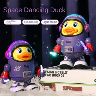 [Listo Stock] Eléctrico Cantando Baile Espacio Pato Robot Música Luz Bailando Pequeño Lindo Juguete Infantil (1)