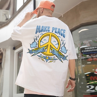 camiseta de manga corta con estampado de tiburón para hombre/camiseta hip-hop/m-3xg