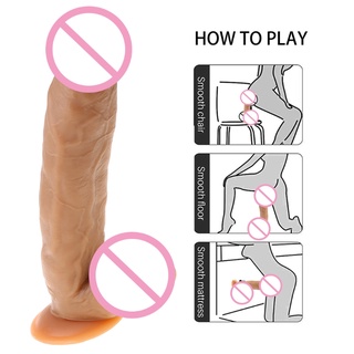 Buen consolador de silicona realista con ventosa masturbación adulto juguete para mujeres lesbianas principiantes