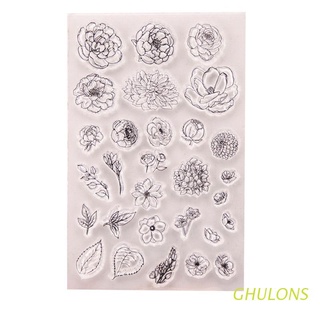 ghulons flor de silicona transparente sello diy scrapbooking relieve álbum de fotos decorativo tarjeta de papel artesanía arte hecho a mano regalo