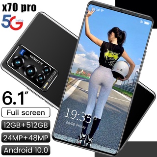 Teléfono Inteligente X70 Pro 6.1 Pulgadas 12GB RAM + 512GB ROM Dual Sim Standby Reconocimiento Facial Smartphone (Memoria Opcional)