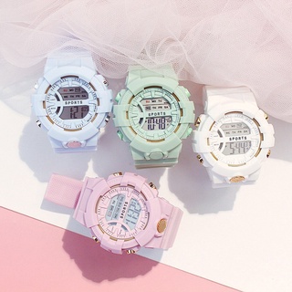 New fashion waterproof ladies LCD digital stopwatch date rubber sports watch electronic wrist clock relogios femininos de marca (1)