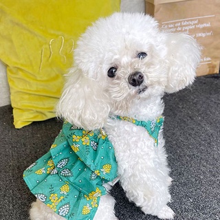 BLUELAS mascota ropa patrón de flores decoración suave perro correa princesa vestido para Teddy (4)