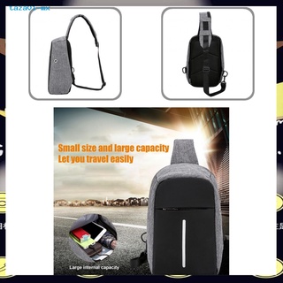 {ta} stock nylon crossbody mochila trasera cremallera cierre sling bag con puerto de carga usb rayas reflectantes para viajes