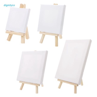 dignity Mini Canvas And Natural Wood Easel Set For Art Painting Drawing Craft Wedding Supply