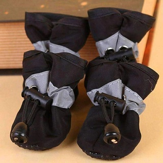 *AS* 4pcs Winter Waterproof Pet Dog Shoes Anti-slip Rain Warm Footwear Sock Booties (2)