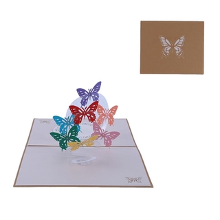 Tarjeta de felicitación en forma de huevo de mariposa 3d creativa invitación de cumpleaños boda