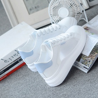 2021 Summer New Shoes for Female Students Korean Version of The Wild Thin Mesh Breathable Sneakers Thick-soled Single Shoes Ins Sneakers