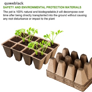 quweblack rganic - macetas de papel biodegradables para plantas, semillas de hierbas, taza mx