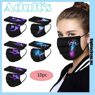 10 máscaras protectoras desechables con estampado de mariposa para adultos (hightechspp.mx)