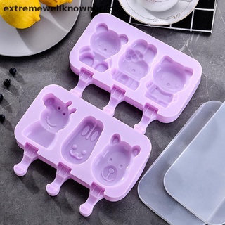 [knowngrace] Silicone Frozen Ice Cream Mold DIY Homemade Juice Popsicle Maker Cartoon Mould New Stock