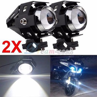 2x 125W CREE U5 3000LM motocicleta LED faros delanteros de alta potencia Spot lámpara negro
