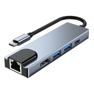 Adaptador Usb C Hub 5 En 1 Macbook Pro Hdmi Ethernet Usb 3 Nintendo Switch