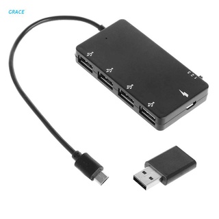 grace micro usb otg 4 puertos hub cable adaptador de carga para smartphone tablet