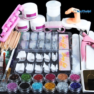 virginia Pro Nail Art Kit Set acrílico polvo Glitter Rhinestones cepillo archivo herramienta de manicura