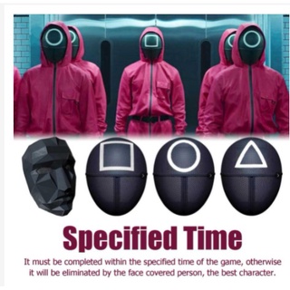squid juego máscara cinturón cos pretende jugar la serie de tv coreana halloween ronda seis cosplay disfraces accesorios