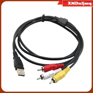 [nljmq] cable usb a a 3rca, 1,5 m/5 pies usb macho a 3 rca macho jack divisor de audio video av compuesto cable adaptador para (4)