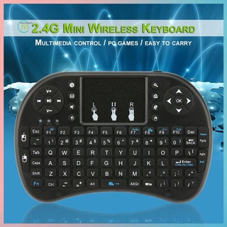 prometion 2.4ghz mini teclado inalámbrico con panel táctil ratón para android tv box pc 92 teclas dpi teclado inalámbrico ajustable