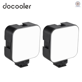 Rmf docooler Mini LED luz de vídeo fotografía lámpara de relleno 6500K regulable 5W con adaptador de montaje de zapata fría Compatible con cámara DSLR, paquete de 2 piezas