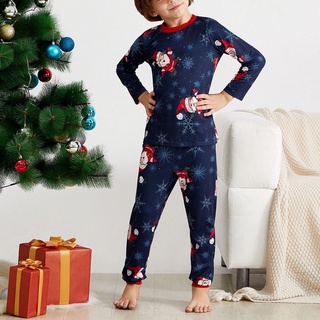conjunto de pijama de navidad de dos piezas de cintura elástica holgada (3)