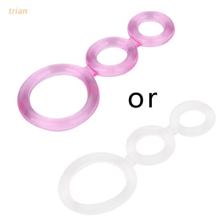 trian soft beaded triple tiempo delay pene anillos polla anillo conjunto para hombres adultos juguetes sexuales
