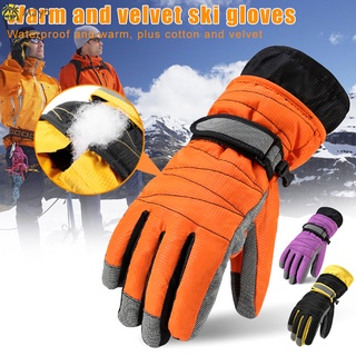 Mjy5 guantes de esquí de felpa gruesa a prueba de agua/invierno/caliente/pesca/motocicleta/manga de nieve