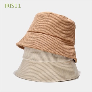 iris11 moda cubo sombrero al aire libre pana pescador sombrero streetwear invierno color sólido unisex pesca gorra/multicolor